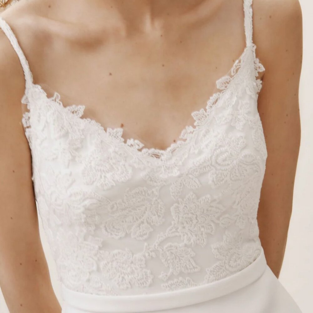 Tadashi Shoji Ivory Brett Feminine Wedding Dress Size - Picture 4 of 6